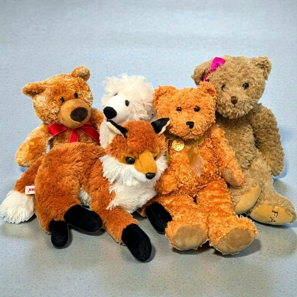 Plush Bears Fox Aurora FAO TY Toy Factory 5 Stuffed Animals Reseller Lot Bundle